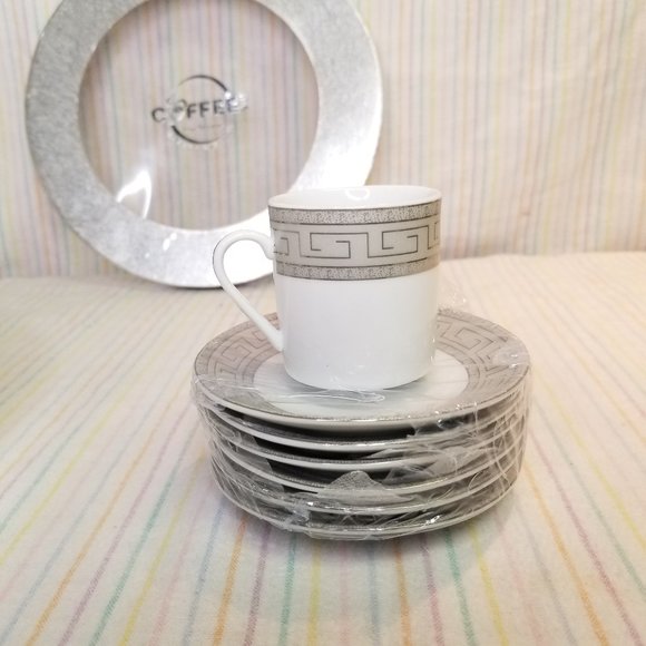 NIOB Aramco Imports Fine Porcelain Coffee Espresso Saucer Demitasse Cup Mug Set - Picture 2 of 7